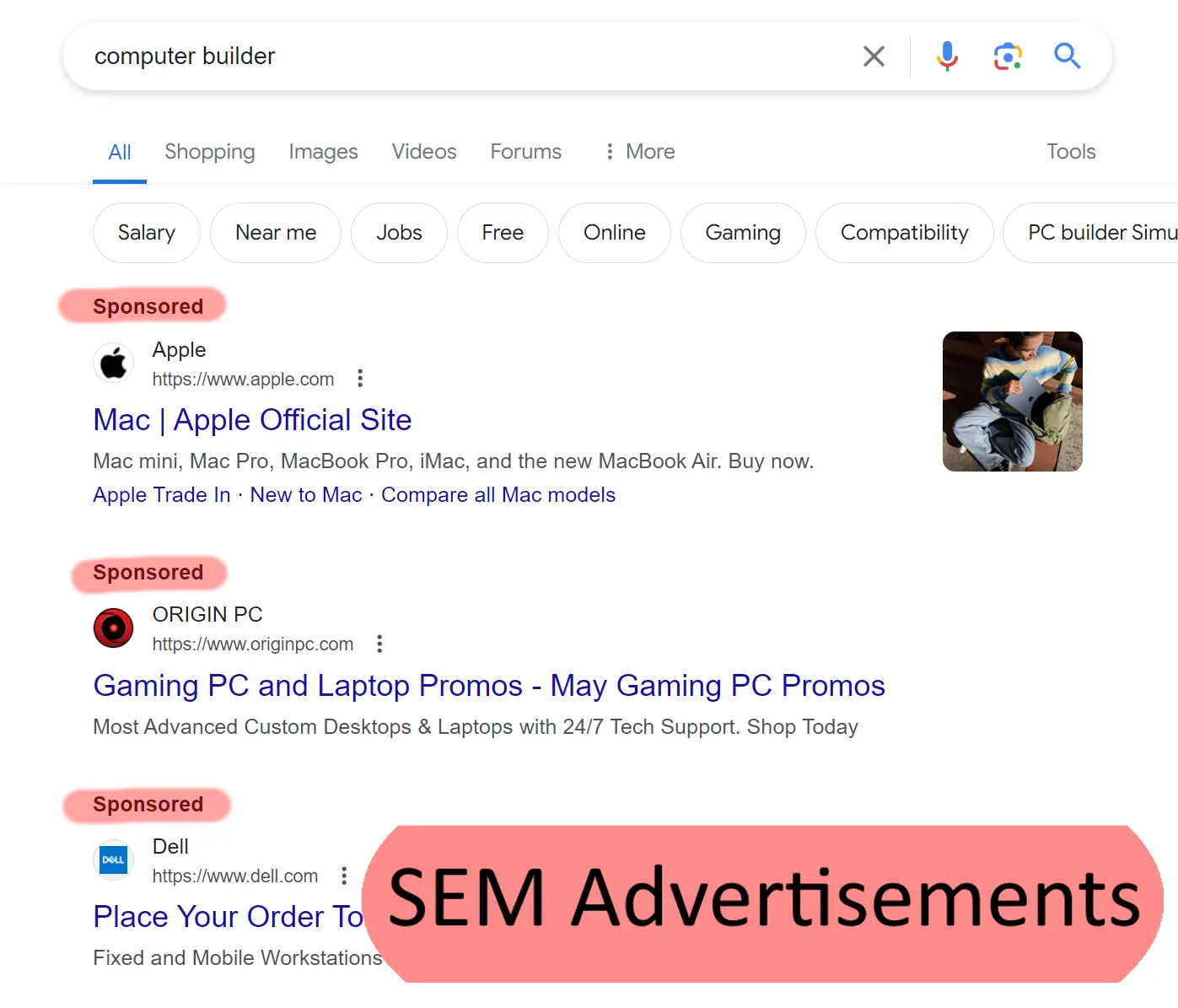 SEM advertisement examples